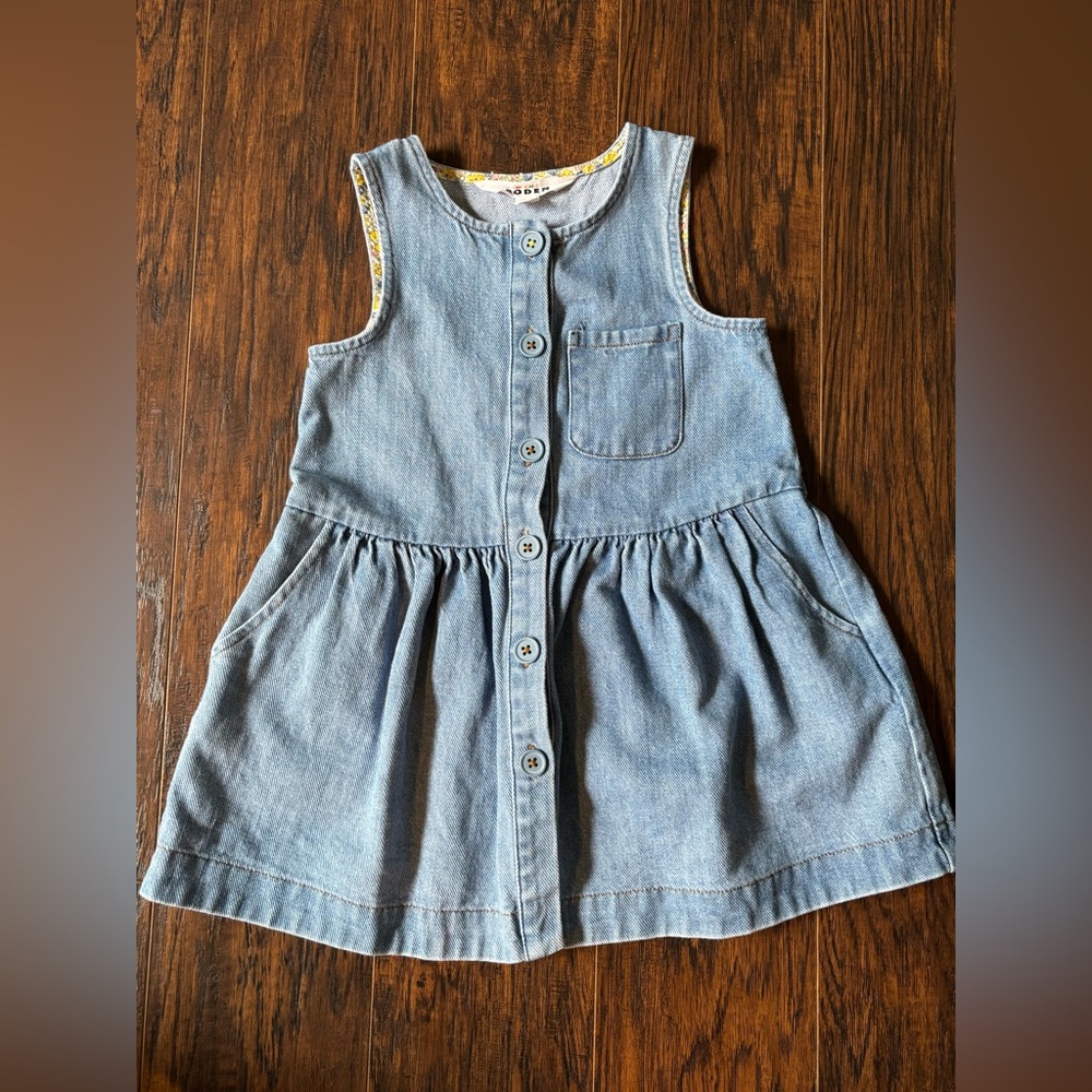 Mini Boden Denim Sleeveless Dress - Like New! - Size 2-3Y